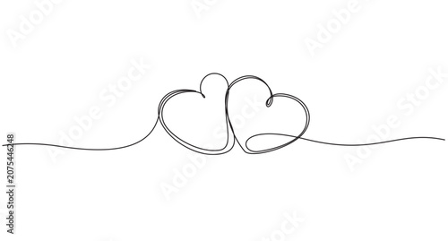 Simple heart shaped line drawing on white background minimalist art,Heart hand drawn. Heart continuous line drawing. Single contour heart for love design. Editable stroke