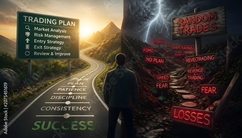 Trading Plan vs Emotional Trading – Split Reality of Discipline and Impulsive Decisions