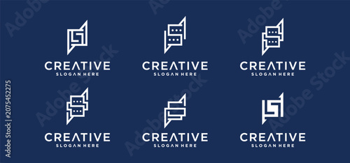 Speech bubble logo initial S logo vector illustration logo communication chat logo design chat application vector