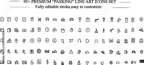 95+ Pasking Line Art Icons Set – Professional Task Scheduling & Planning Vector Icons Collection.perfect for websites, mobile apps, presentations, dashboards, and marketing materials.
