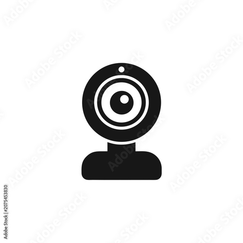 Black webcam icon for computer communication Vector
