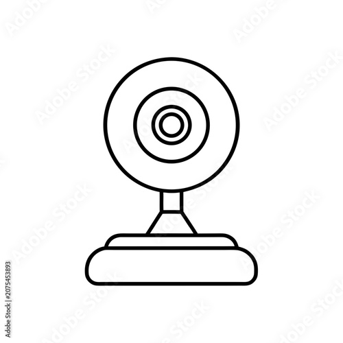 Black outline icon of a simple web camera Vector