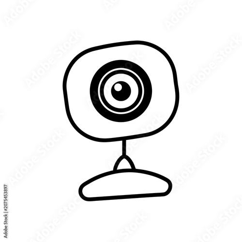 Hand drawn doodle of a digital web camera Vector