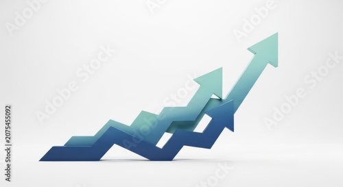 Graphic illustration of growth and upward progress with a dynamic trajectory.