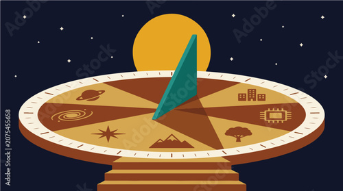 Foto Surreal Giant Cosmic Sundial Tracking the Ages of the Universe in a Celestial Se
