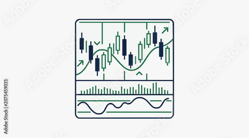 Financial Stock Market Trading Candlestick Chart Analysis.