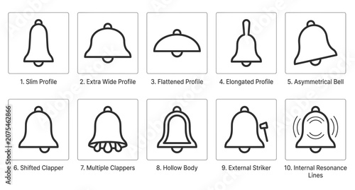Bell Icon Set Vector Illustration