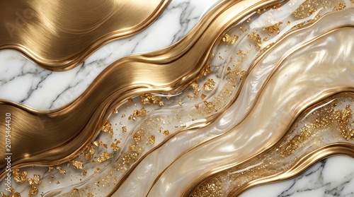 Abstract Luxury Background With Swirling Gold Metal White Marble Veins And Shimmering Gold Flakes For Premium Design Abstract Luxury