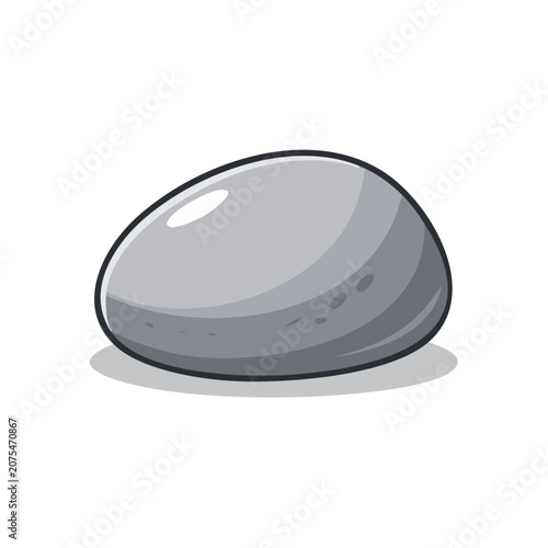 Smooth gray oval pebble with subtle texture and highlights suggesting a wet surface