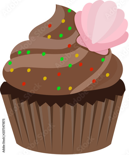 chocolate cupcake with cream