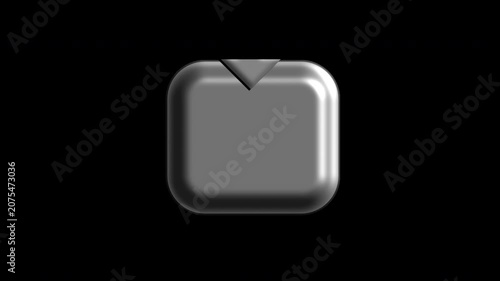 3D icon animation of a square download button