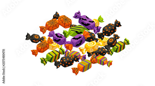Fotografía Wrapped candy pieces ideal for festive holiday treats, featuring a variety of small sugary dessert snacks in an assortment