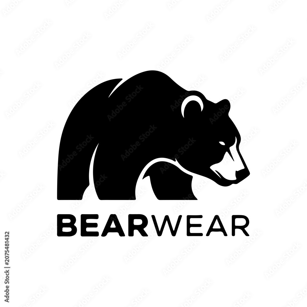 Fototapeta premium Bold BearWear Clothing Logo Featuring Strong Bear Design For Fashion Branding Vector illustration