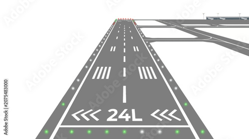 Illustration of a modern airport runway with clear markings