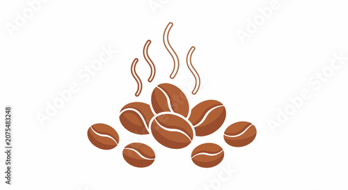 фотографія Roasted coffee beans pile hot.