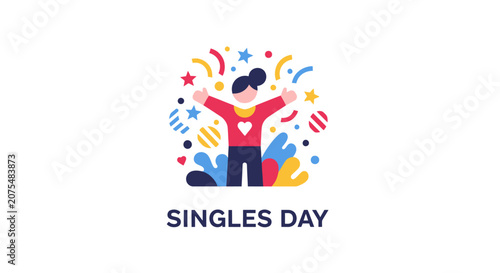 Person Celebrating Singles Day Alone.
