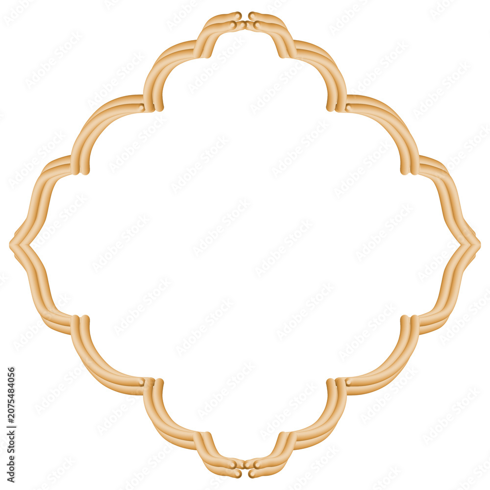 Fototapeta premium illustration of a golden frame, vintage border