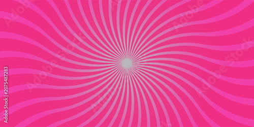 Fotografía Image of white stripes rotating and moving in hypnotic motion in repetition in seamless loop on pink background