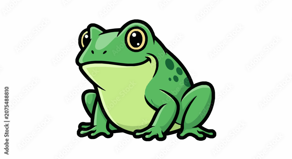 Obraz premium Cute cartoon frog illustration