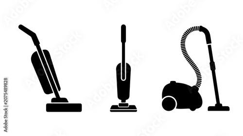 Obraz na plátně Vacuum Cleaner Icon Set Representing Cleaning, Hygiene, and Home Maintenance in