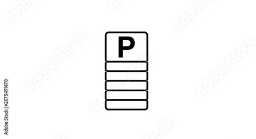 Parking Sign Icon Stacked Layers Isolated White Background