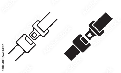 Fotografie Zigzag seat belt icons black and white Vector, illustration