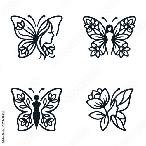 Butterfly Line Art Insect Illustration.