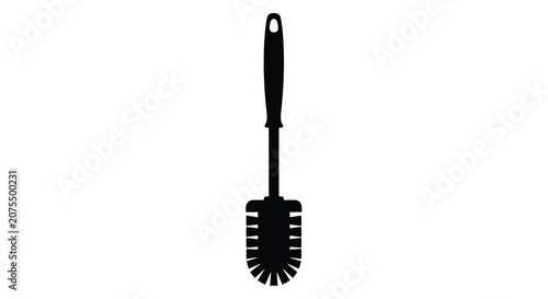 Bild auf Leinwand Toilet brush silhouette against a white background silhouette