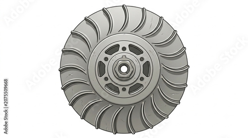 Foto Automotive Engine Cooling Fan Flywheel Component Vector Art