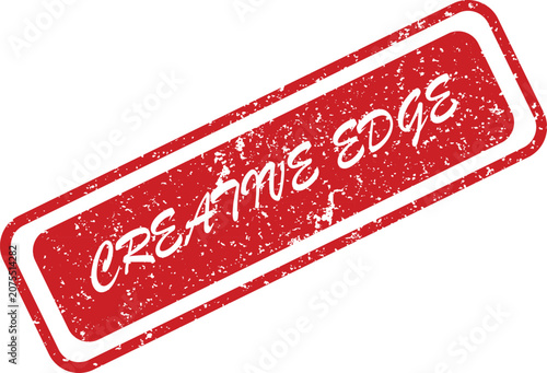 Fotografie Grungy red rectangular stamp with white text proudly displaying the phrase CREAT