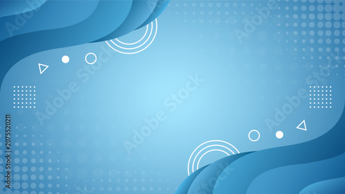 Blue Layered Wave Abstract Background with Modern Gradient Design Template