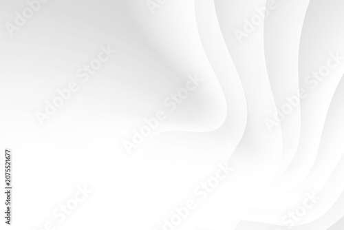 Clean white abstract background with elegant soft fluid waves and copy space