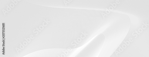 White abstract background with elegant flowing curves and copy space