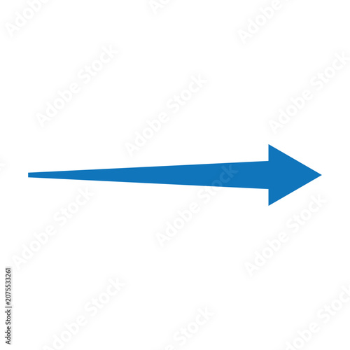  abstract simple blue strate arrow icon on transparent background. flat style. arrow icon for your web site design, logo, app, UI. arrow indicated the direction symbol