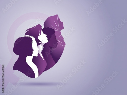 Abstract Silhouette Heart Embracing Figures in Ethereal Purple Gradient Lighting
