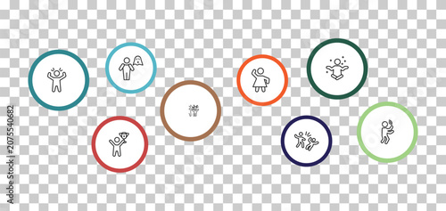 Konstfotografi outline feelings icons set - stupid human, fresh human, aggravated human, awesom