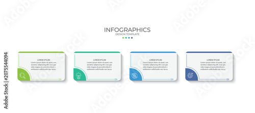 Business infographic template. 4 Step timeline journey. Process diagram, 4 options, Infographic elements vector illustration.