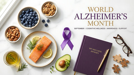 World Alzheimers Month Awareness and Cognitive Wellness Concept