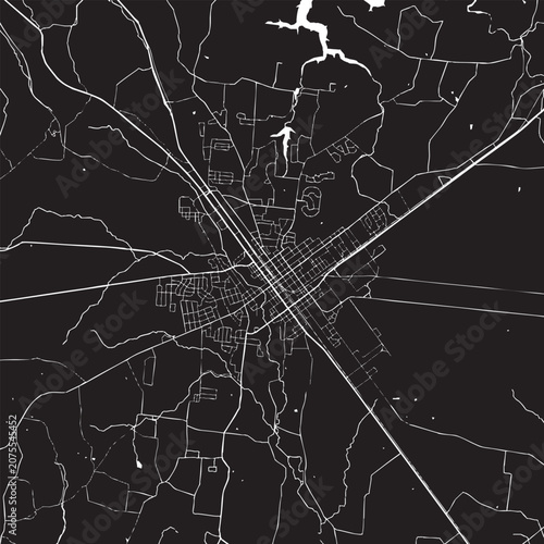 Tableau sur toile Tullahoma Tennessee Vector Map, Detailed City Street Map Black and White Minimal