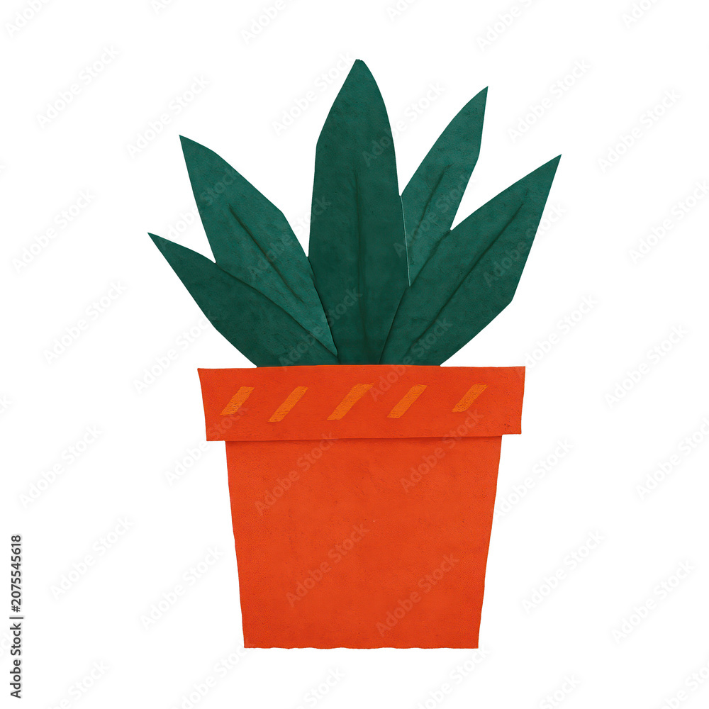 Fototapeta premium PNG Colorful paper-cut plant illustration.