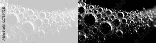 Cuadro en lienzo Transparent png of realistic soap bubbles cluster with liquid clear water membra