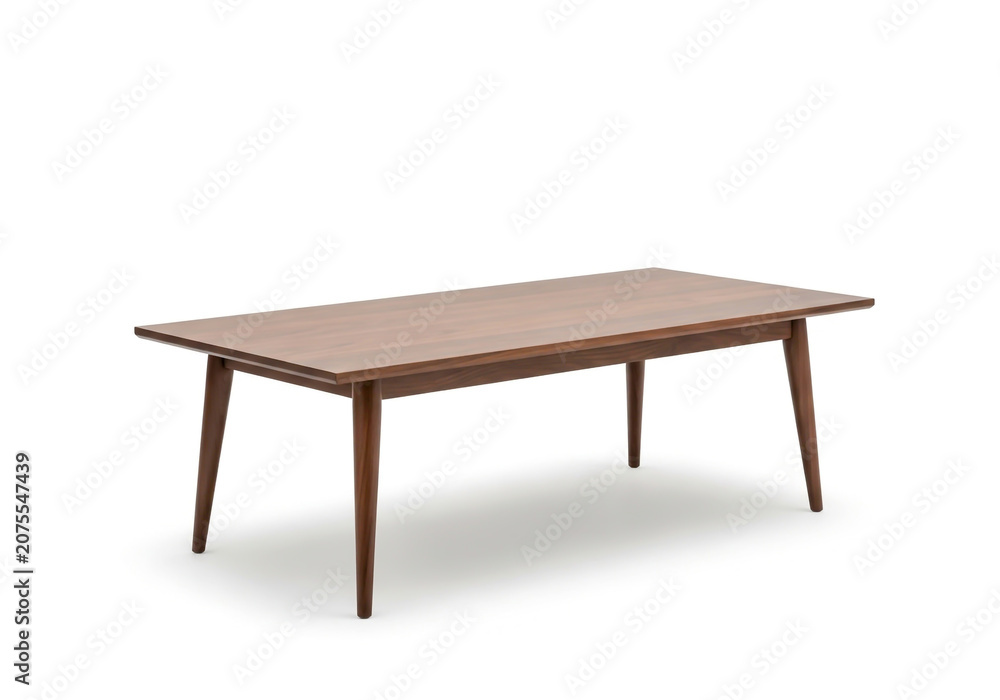 Fototapeta premium Modern minimalist rectangular wooden coffee table with light tabletop
