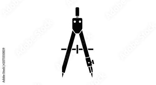 Vector illustration of technical drawing compass icon on a transparent background