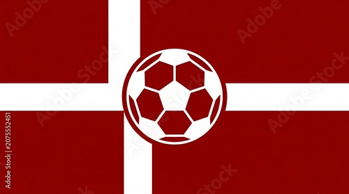 soccer ball on red background