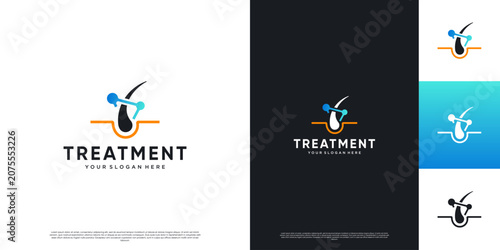hair protection logo, treatment, beauty doctor, dermatology, vector graphic illustration.