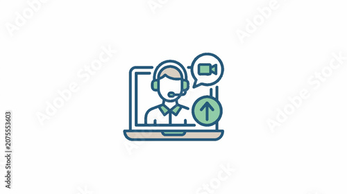 Customer Service and Communication Halftone Icon Set
