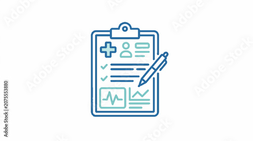 Healthcare Records and Medical Insurance Halftone Icons
