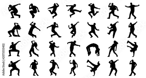 Фотография Street Dance Hip Hop Performer Silhouette Bundle with Freestyle Urban Action Pos