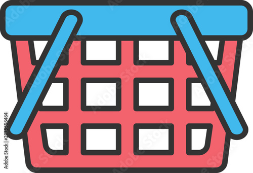 Ecommerce shopping cart. Web and application flat icon 