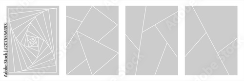 Set of comic 4 frame photo collage layout
